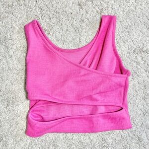 Roxy Womens  Shirt Size L Pink Sleeveless Wrap Open Back Tank Top Spring